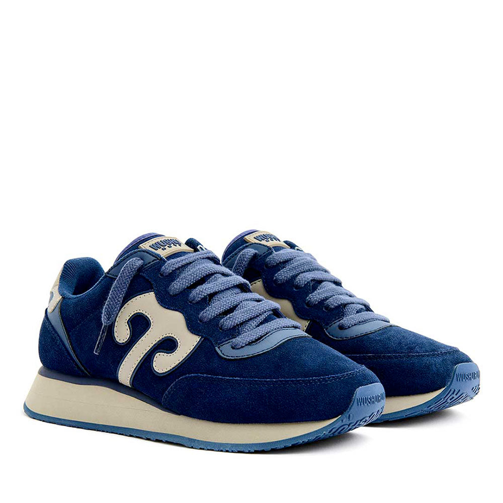 Sneakers Uomo WUSHU RUYI Master All Suede MAS19 in Camoscio Blue Ocean Sand e Light Navy