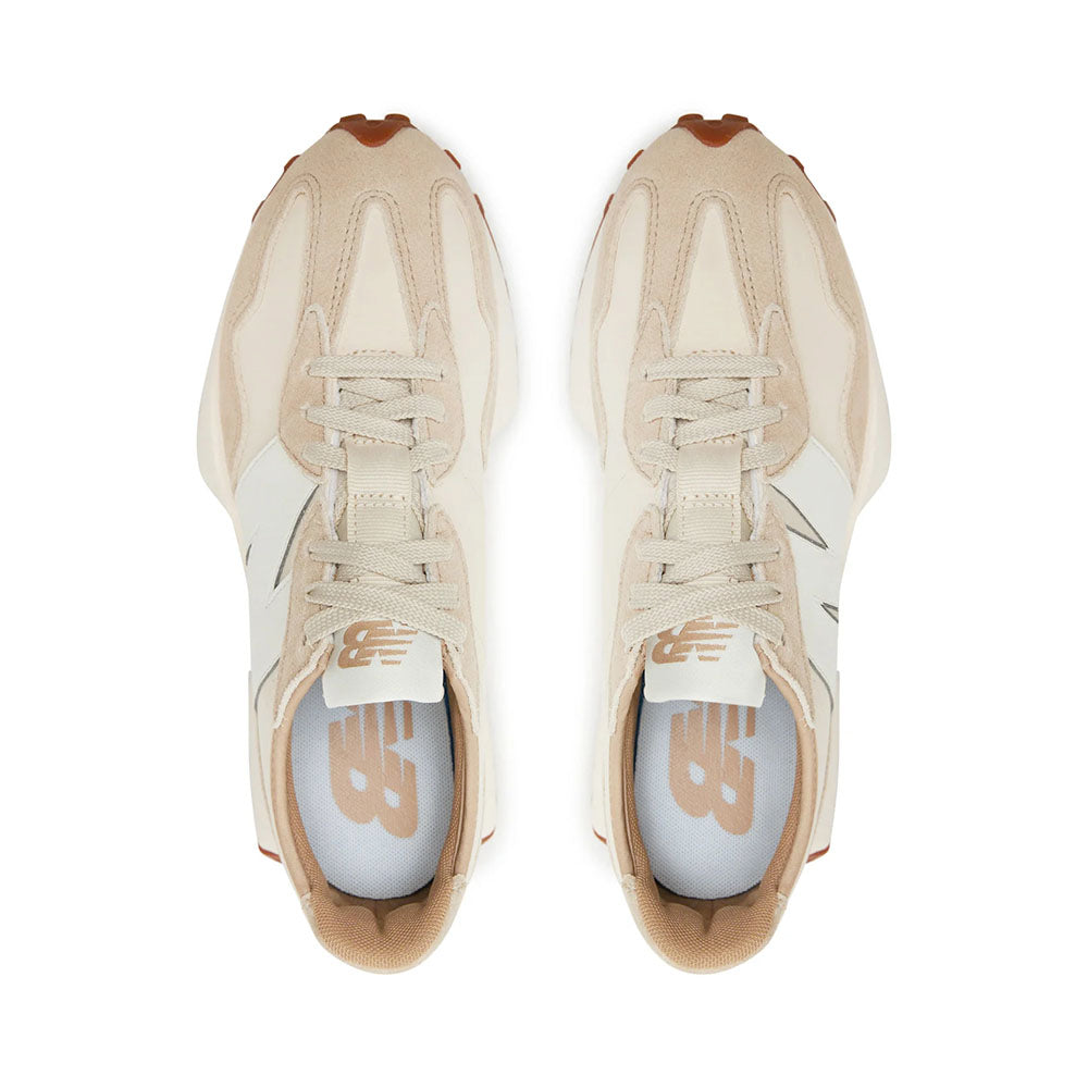 Damen-Sneaker NEW BALANCE 327 aus Technikstoff und Wildleder in Beige