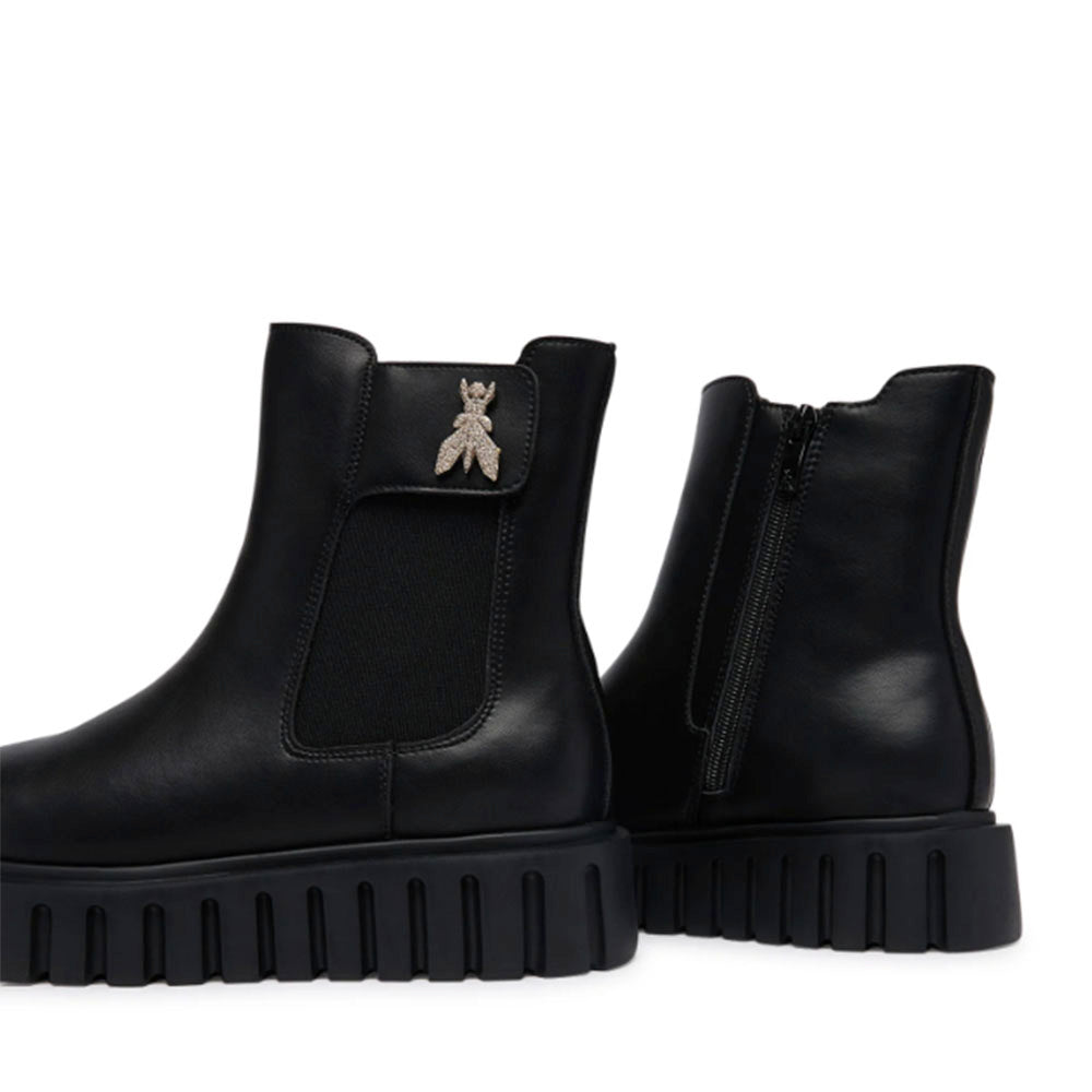 Stivaletti Beatles PATRIZIA PEPE Girl linea Fly Zeppa in Pelle Nera