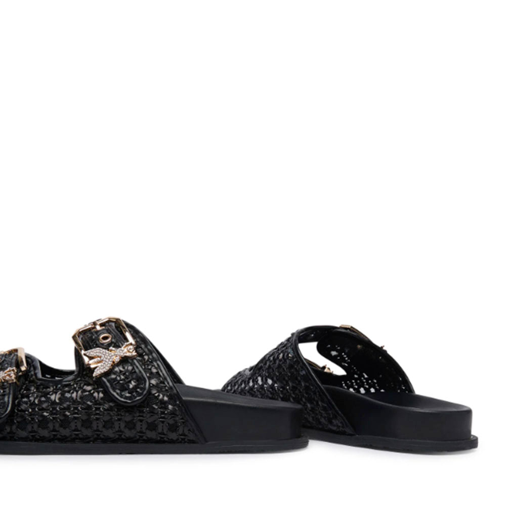 Ciabatte Doppia Fascia PATRIZIA PEPE Girl linea Fly Sandal in Ecovitello Intrecciato Nero