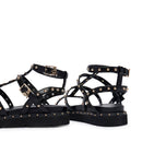 Sandali Donna PATRIZIA PEPE Girl linea Fly Micro Alto in Eco Nappa Nera con Borchie