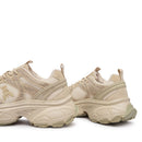 Sneakers Running PATRIZIA PEPE Girl linea Fly Run Tech in Mesh e Suede Beige