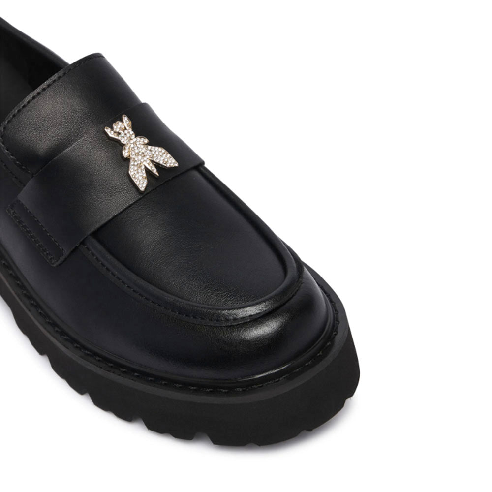 Mocassini Platform PATRIZIA PEPE Girl linea Fly Cult Strass in Pelle Nera