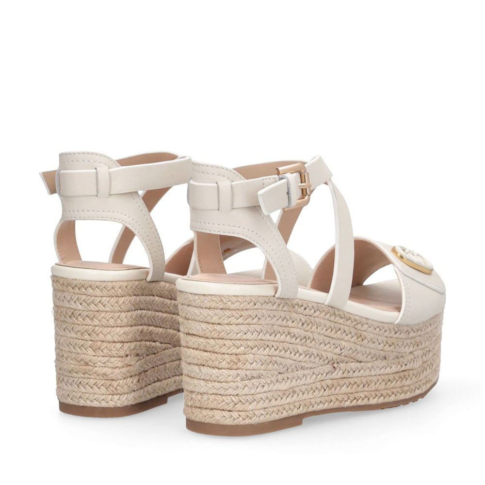 Sandali Donna con Zeppa LIU JO Bali 01 in Pelle color Latte