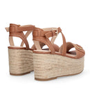 Sandali Donna con Zeppa LIU JO Bali 01 in Pelle color Cuoio