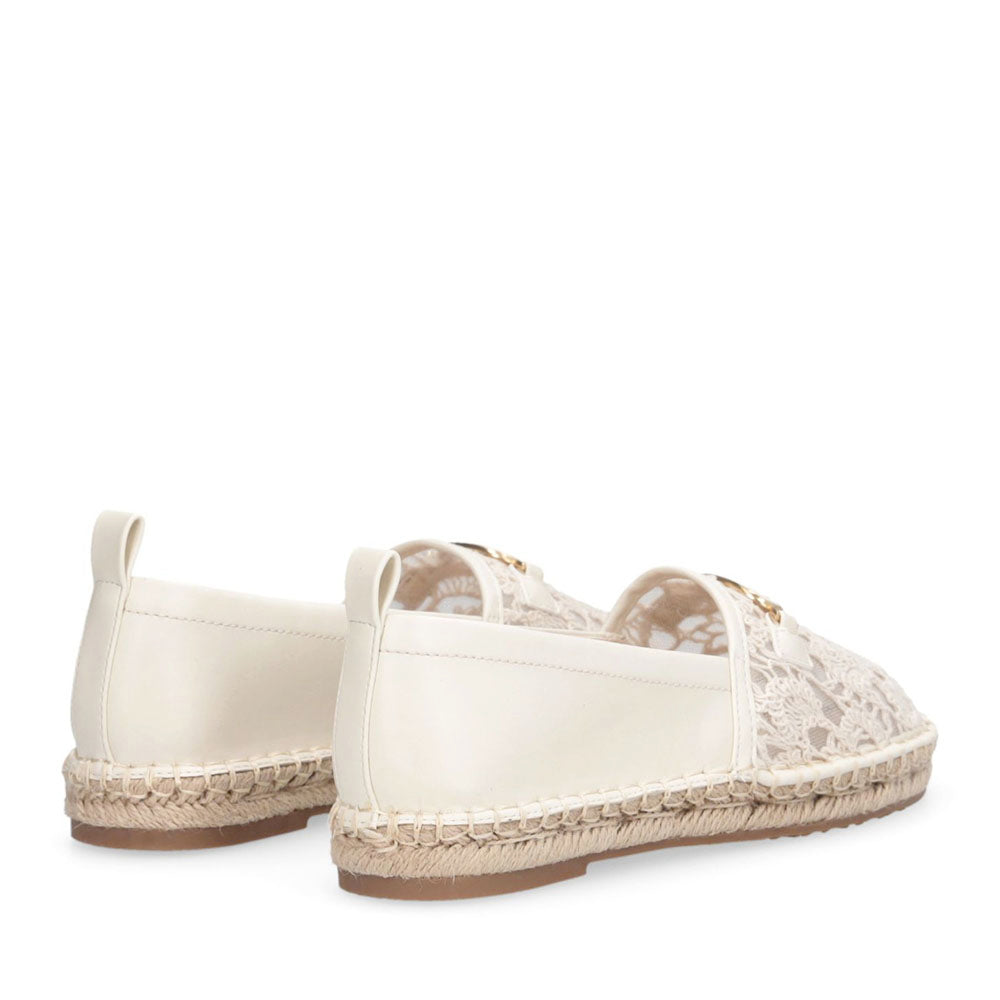 Espadrillas Donna LIU JO Capri 04 in Ecopelle e Pizzo Macrame Avorio