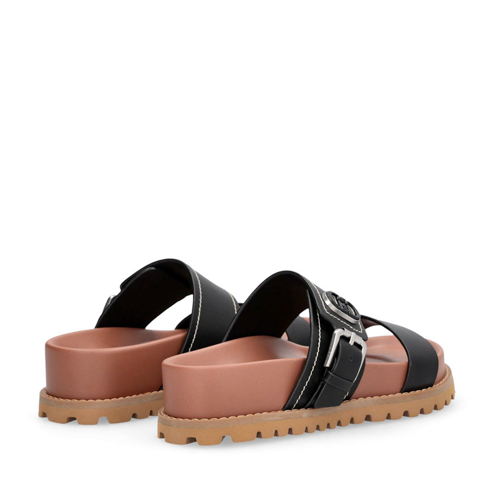 Ciabatte Donna Doppia Fascia LIU JO Livia 02 in Pelle Nera