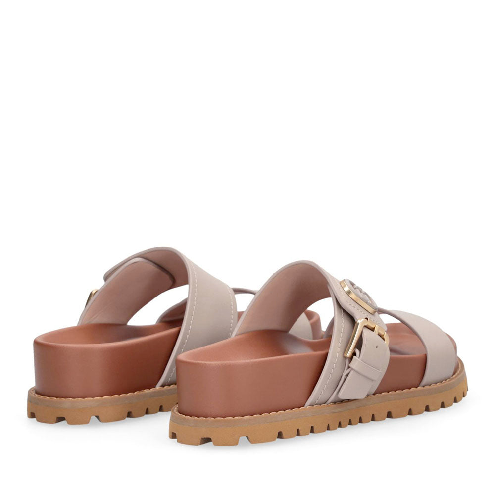 Ciabatte Donna Doppia Fascia LIU JO Livia 02 in Pelle Beige