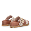 Ciabatte Donna Doppia Fascia LIU JO Livia 02 in Tessuto Jacquard Logato Beige