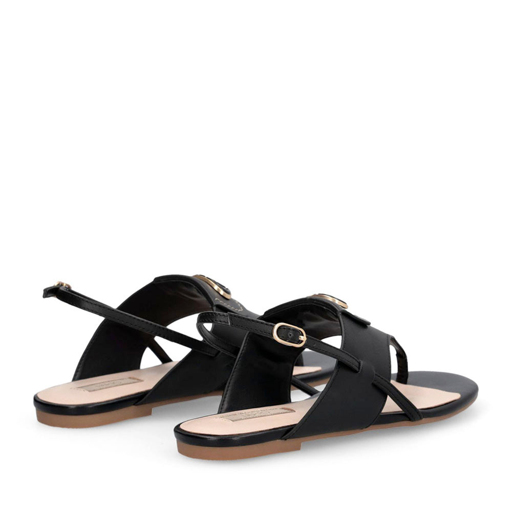Sandali Donna Flat LIU JO Sandy 10 in Pelle Nera