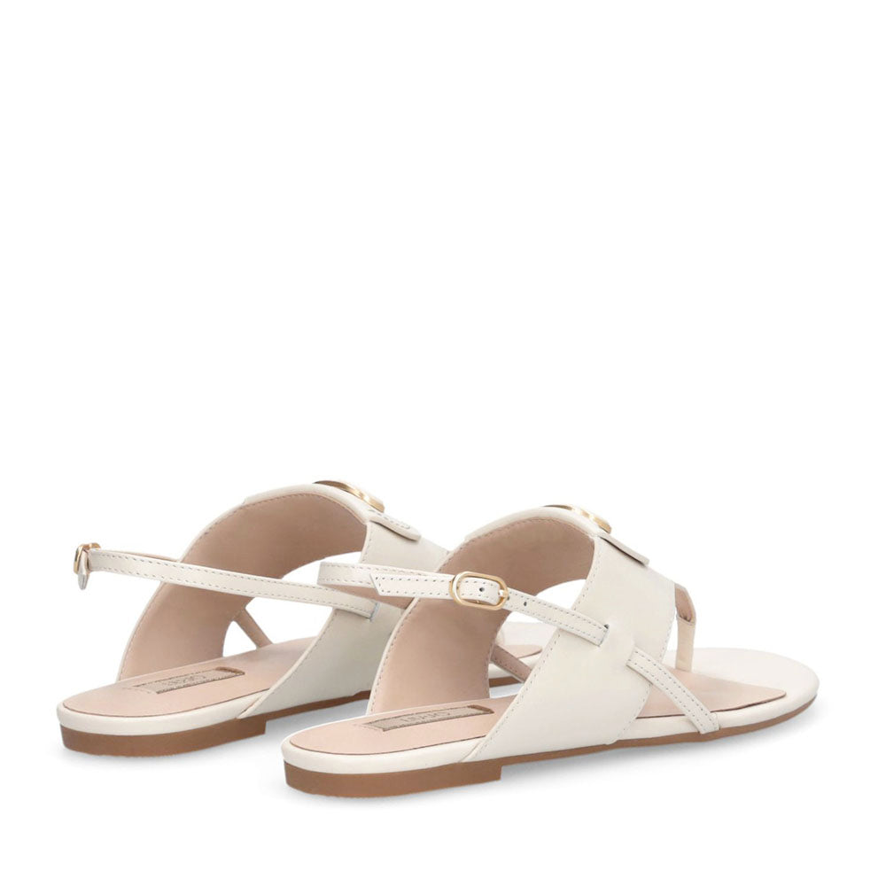 Sandali Donna Flat LIU JO Sandy 10 in Pelle color Latte