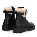 Anfibi Donna LIU JO Rumi 45F in Pelle Nera con Dettagli in Eco Fur