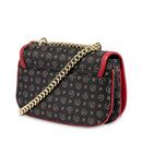 Borsa Donna a Tracolla Media POLLINI linea Heritage Logo Classic Nero e Lacca