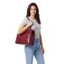 Borsa Donna Shopper THE BRIDGE linea Mirra in Pelle Rosso Barolo