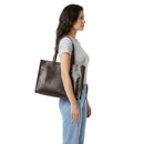 Borsa Donna Shopper THE BRIDGE Linea Mirra in Pelle color Moka