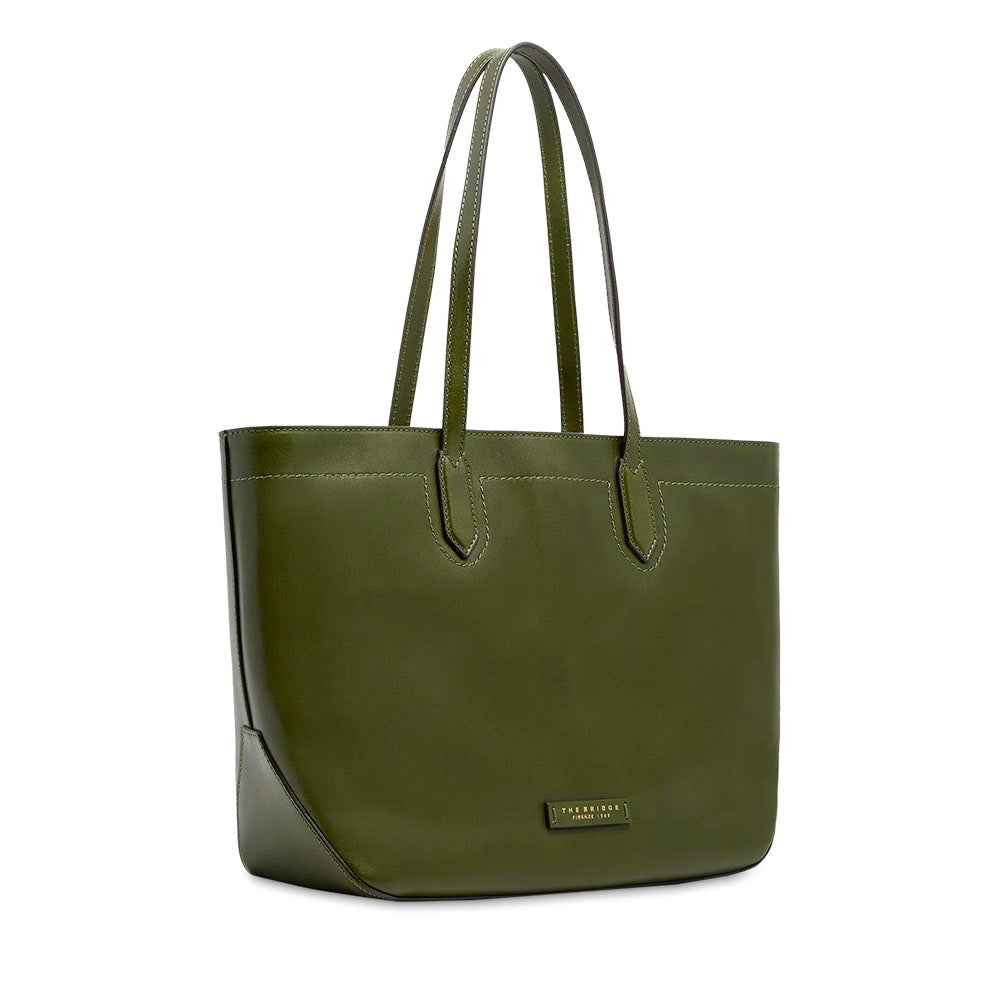 Shopping Bag Donna THE BRIDGE linea Larissa in Pelle Verde Maggiorana