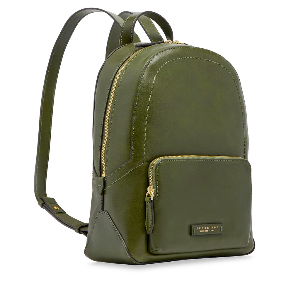 Zaino Donna THE BRIDGE linea Larissa in Pelle Verde Maggiorana