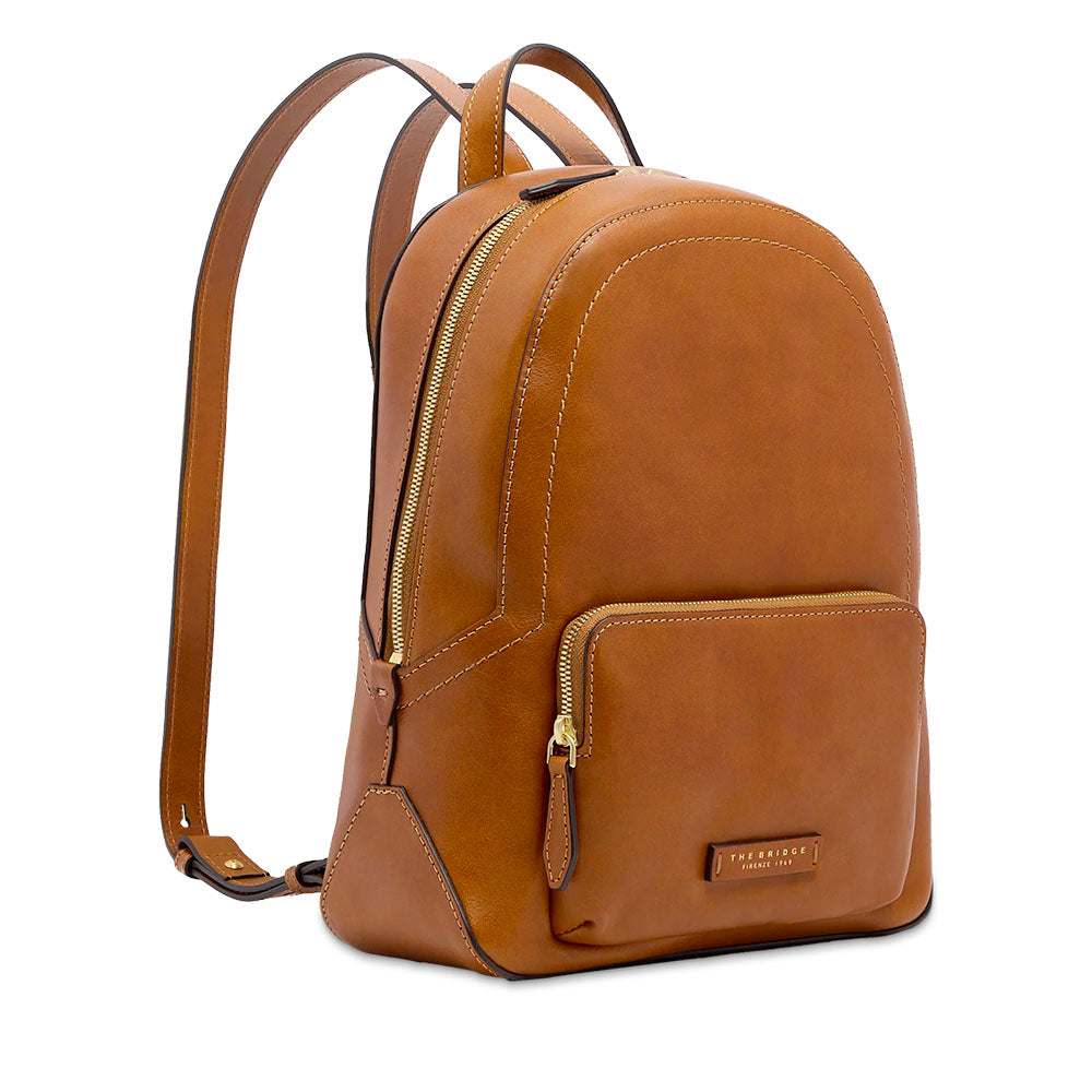 Zaino Donna THE BRIDGE linea Larissa in Pelle color Cognac