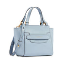 Damen-Henkeltasche THE BRIDGE Modell Lucrezia aus aquablauem Leder