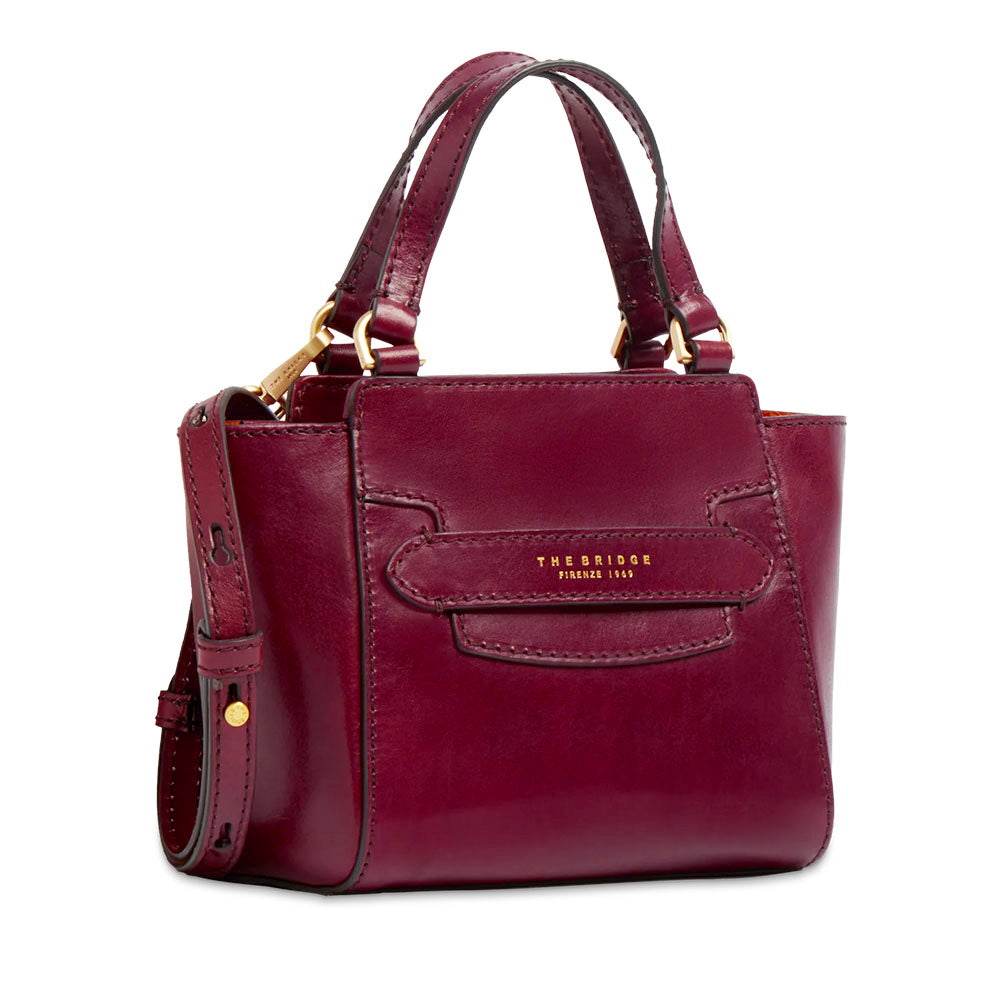 Borsa Donna a Mano THE BRIDGE linea Lucrezia in Pelle Rosso Barolo