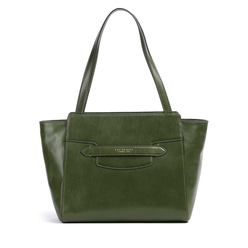 Shopping Bag Donna THE BRIDGE linea Lucrezia in Pelle Verde Maggiorana