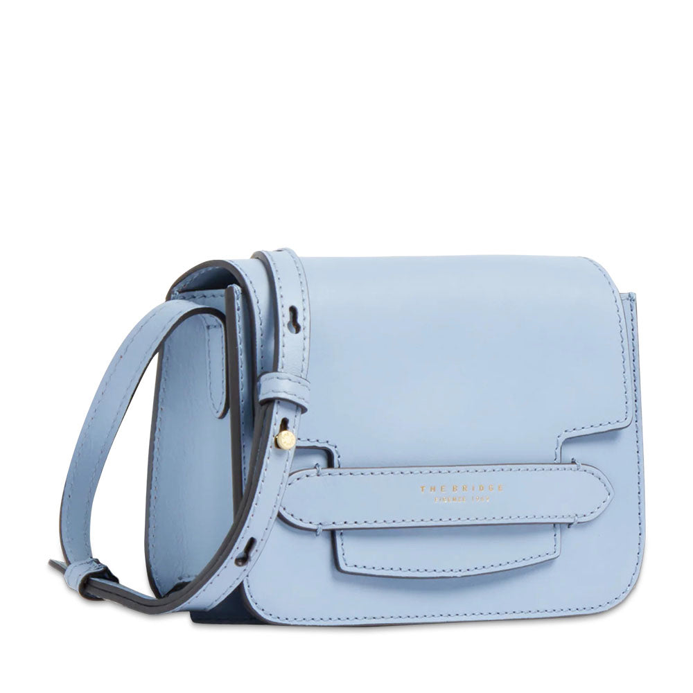Borsa Donna a Tracolla Media THE BRIDGE linea Lucrezia in Pelle Azzurro Acqua