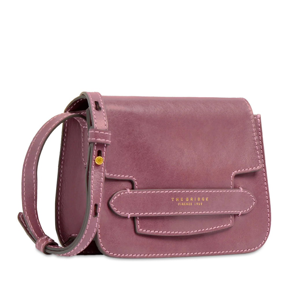 Borsa Donna a Tracolla Media THE BRIDGE linea Lucrezia in Pelle Viola Orchidea