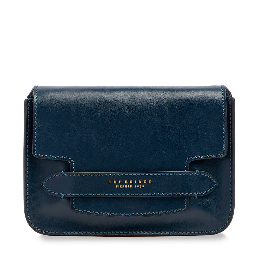 Borsa Donna a Tracolla Media THE BRIDGE linea Lucrezia in Pelle Blu Notte