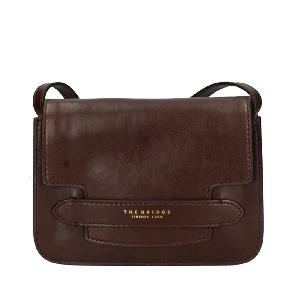 Borsa Donna a Tracolla Media THE BRIDGE linea Lucrezia in Pelle color Moka