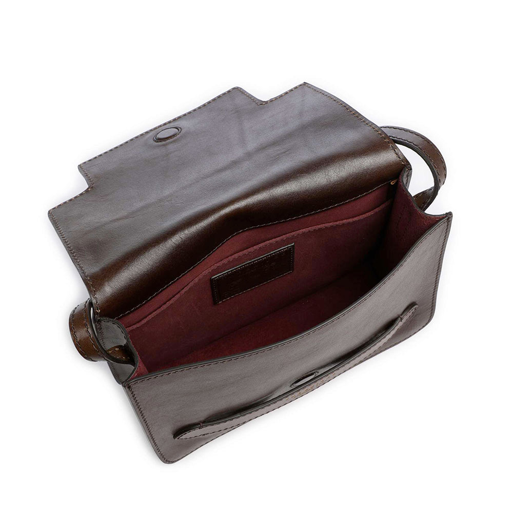 Borsa Donna a Tracolla Grande THE BRIDGE linea Lucrezia in Pelle color Moka