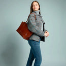 Shopping Bag Donna THE BRIDGE linea Fiona in Pelle Marrone