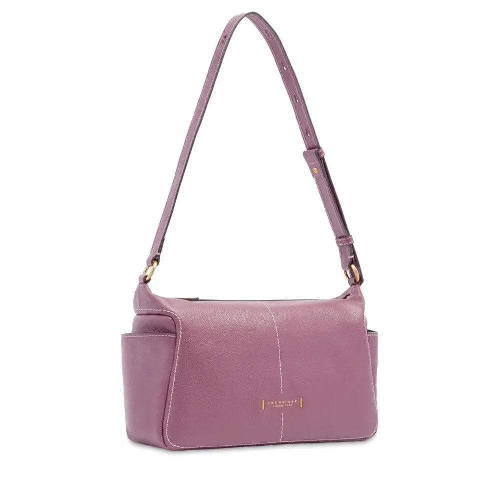Borsa Donna a Spalla THE BRIDGE linea Letizia in Pelle Viola Orchidea