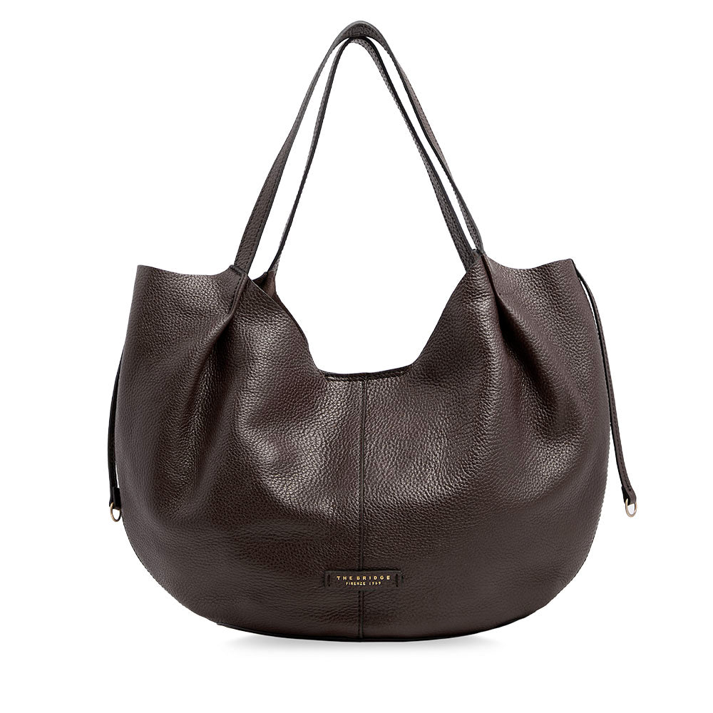 Maxi Shopping Bag Donna THE BRIDGE linea Marisa in Pelle color Moka
