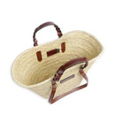 Borsa da Mare THE BRIDGE linea Clara in Rafia Naturale e Pelle Marrone