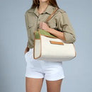 Shopping Bag THE BRIDGE linea Elisa in Cotone e Pelle Naturale Marzapane e Fico