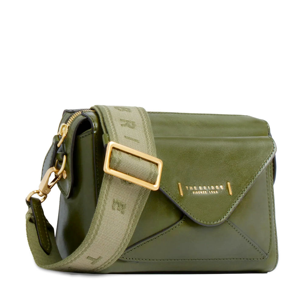 Borsa Donna a Tracolla THE BRIDGE linea Frida in Pelle Verde Maggiorana