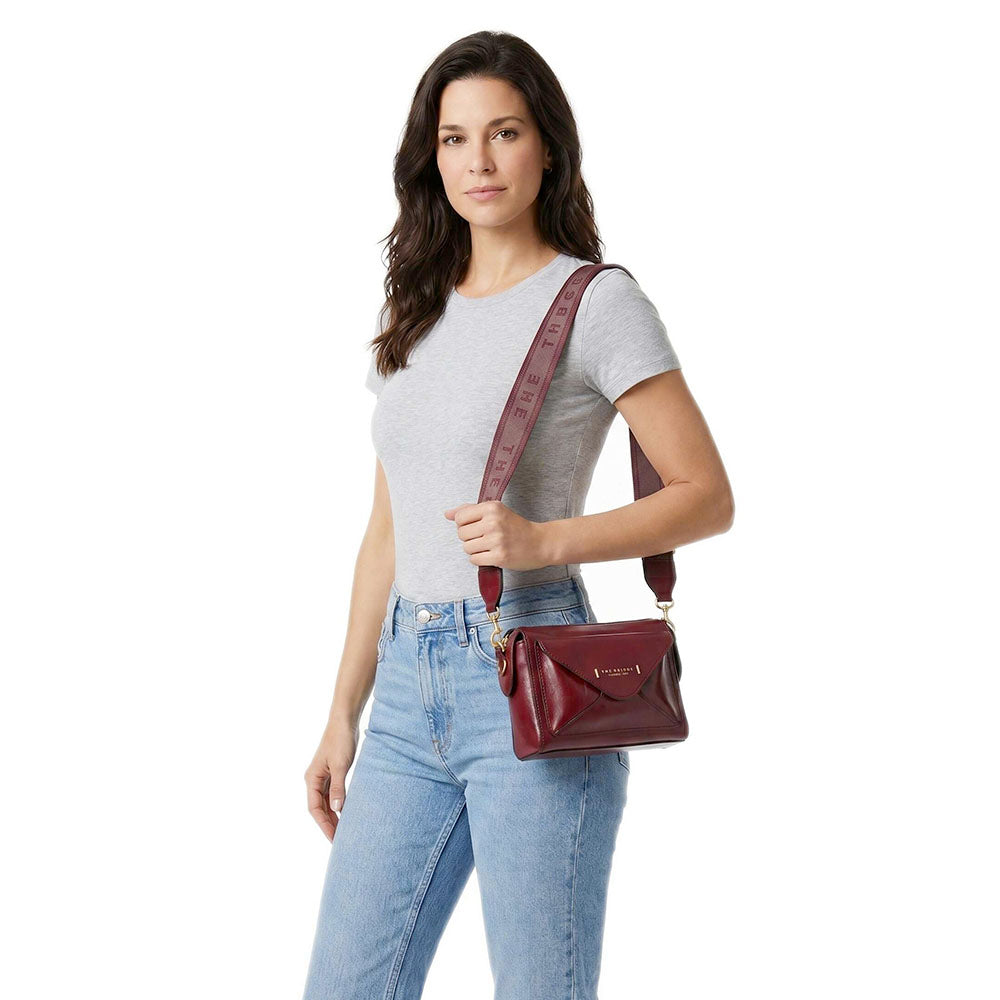 Borsa Donna a Tracolla THE BRIDGE linea Frida in Pelle Rosso Barolo