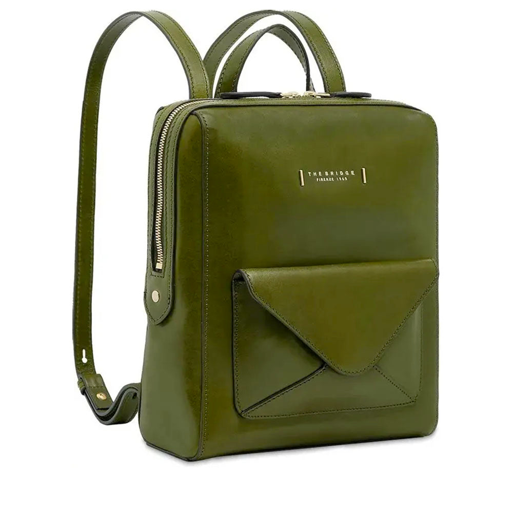 Zaino Donna THE BRIDGE linea Frida in Pelle Verde Maggiorana