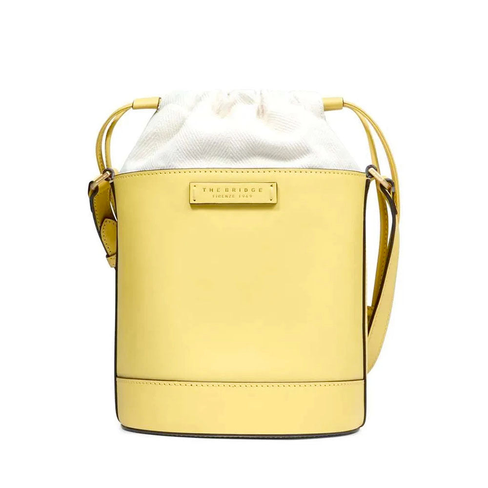 Borsa Donna a Secchiello THE BRIDGE linea Greta in Pelle Giallo Banana