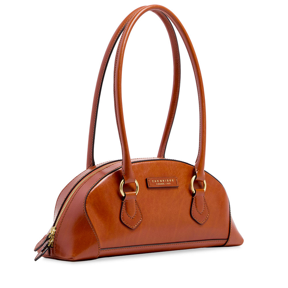 Borsa Donna Bauletto a Spalla THE BRIDGE linea Magda in Pelle color Zafferano