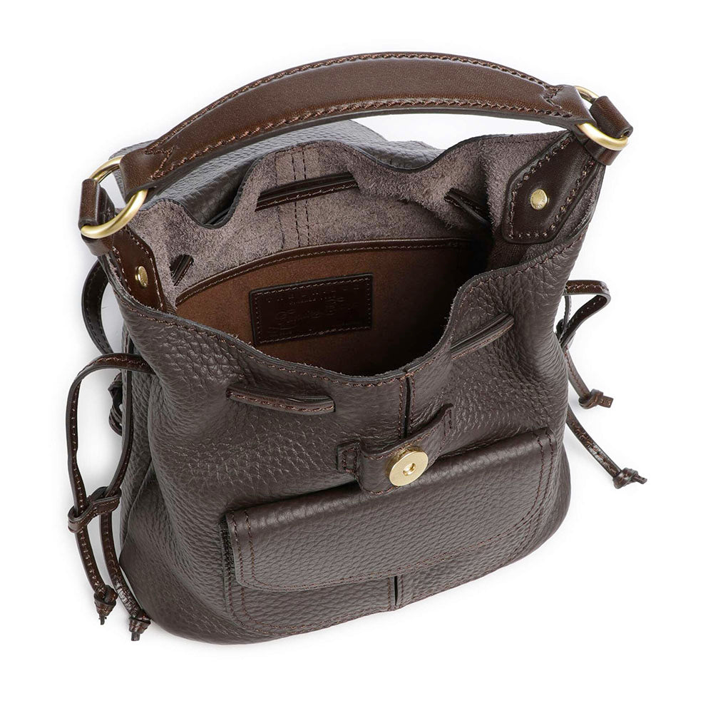 Zaino Donna con Pattina THE BRIDGE linea Martina in Pelle color Moka