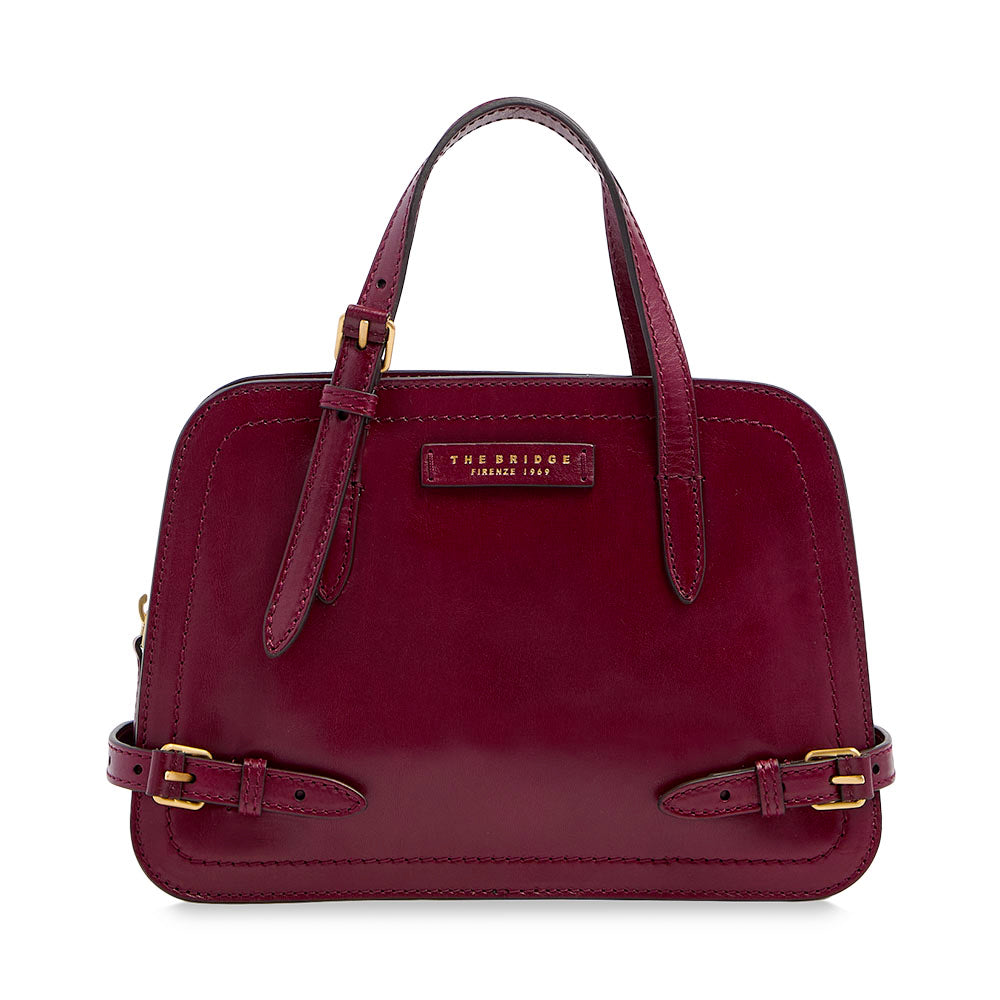 Borsa Donna a Mano THE BRIDGE linea Monica in Pelle Rosso Barolo