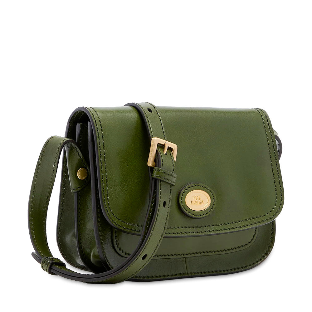 Borsa Donna a Tracolla Small THE BRIDGE linea Story in Pelle Verde Maggiorana
