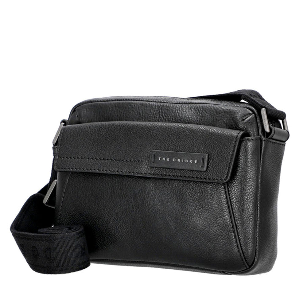 Borsello Uomo Orizzontale THE BRIDGE linea Ludovico in Pelle Nera
