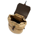 Zaino Uomo THE BRIDGE linea Igor in Tessuto Cerato Beige e Pelle Testa di Moro