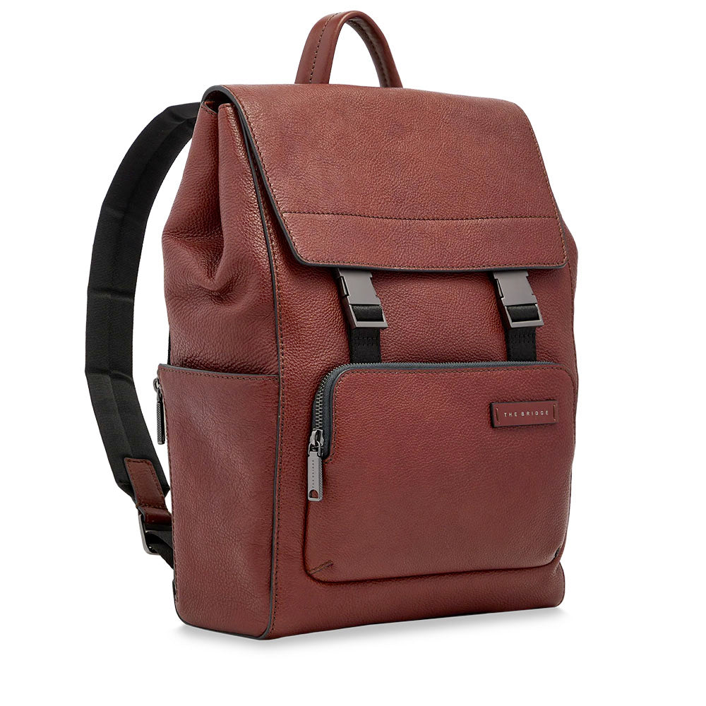 Zaino Uomo con Pattina THE BRIDGE linea Ludovico in Pelle Marrone