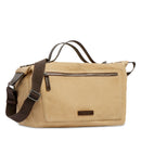 Borsone da Viaggio THE BRIDGE linea Igor in Tessuto Cerato Beige e Pelle Testa di Moro