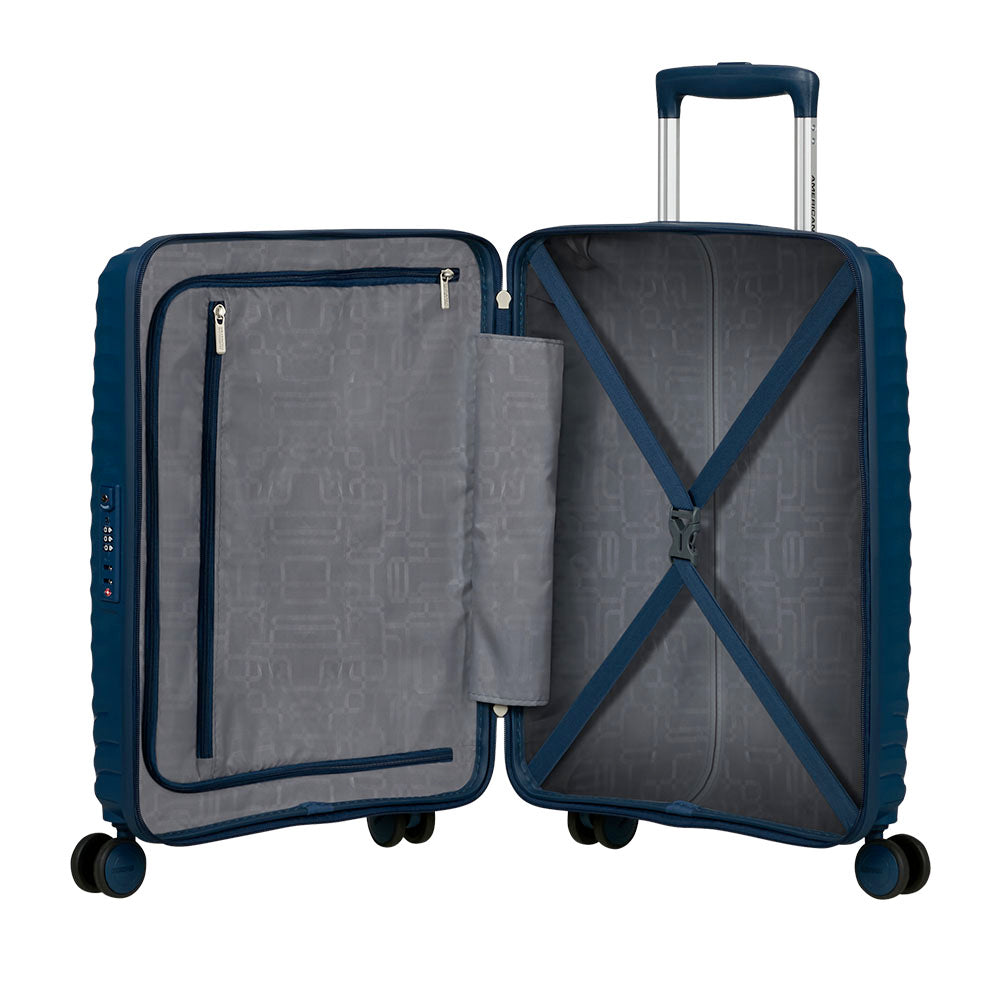 Trolley Cabina Rigido 4 Ruote AMERICAN TOURISTER linea Diablast colore Darkwave Blue