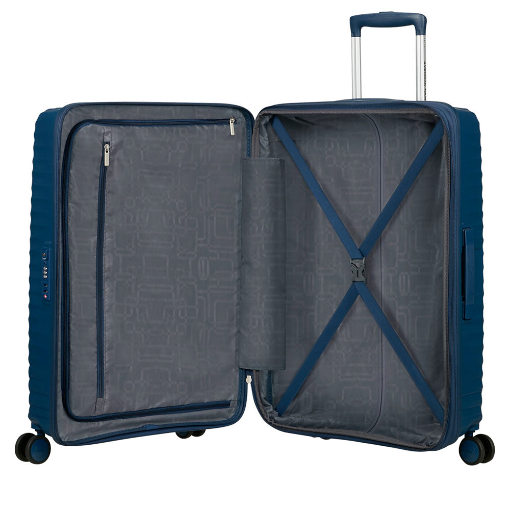 Trolley Medio Rigido Espandibile AMERICAN TOURISTER linea Diablast colore Darkwave Blue