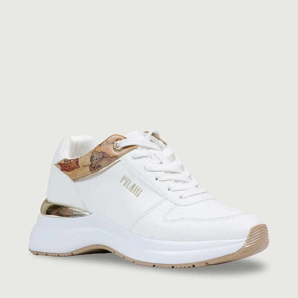 Sneakers Running 1A Classe Alviero Martini in Econappa Bianca con Inserto Geo Classic 2433